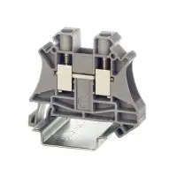 Клемма проходная, винтовой зажим, 2 точки подключения, 10 кв.мм, серая - foto