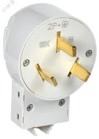 Вилка разборная для плиты с з/к 32А белая Впл10-К IEK - foto